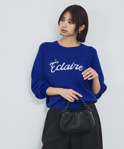 abahouse mavie（アバハウスマヴィ）の「【追加生産】ロゴジャガードニット（ニット/セーター・レディース・グレイッシュブルー/ブラウン/ブラック/アイボリー・フリー）」の13枚目の写真