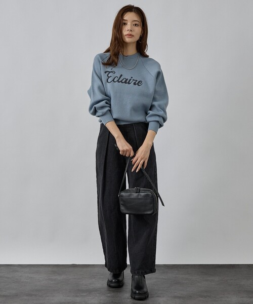 abahouse mavie（アバハウスマヴィ）の「【追加生産】ロゴジャガードニット（ニット/セーター・レディース・グレイッシュブルー/ブラウン/ブラック/アイボリー・フリー）」の19枚目の写真