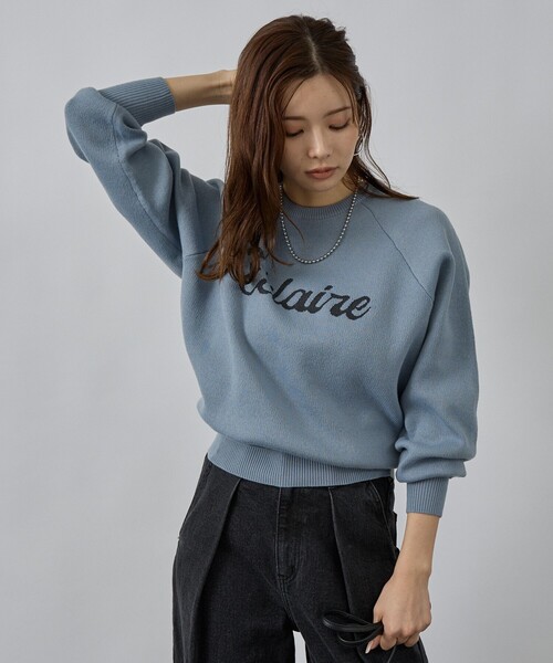 abahouse mavie（アバハウスマヴィ）の「【追加生産】ロゴジャガードニット（ニット/セーター・レディース・グレイッシュブルー/ブラウン/ブラック/アイボリー・フリー）」の21枚目の写真