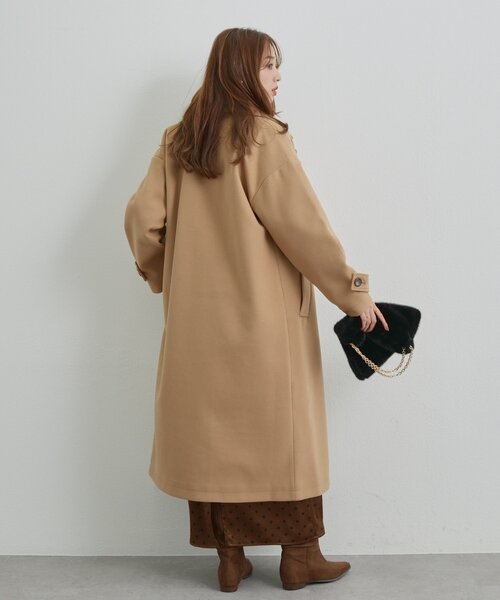 un dix cors(アンディコール)の「《大人の上品なムードに》ダブルロングコート(チェスターコート・レディース・ブラック/キャメル/アイボリー・FREE)」の5枚目の写真