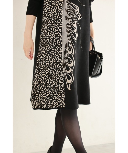 cawaii（カワイイ）の「（黒）アニマル柄とビジュー纏う蝶々のハーフニットミニワンピース（ワンピース・レディース・ブラック・FREE）」の18枚目の写真