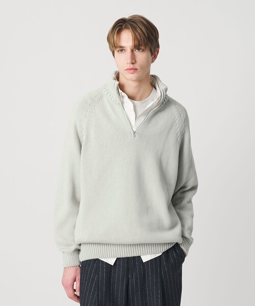 BEAUTY&YOUTH UNITED ARROWS（ビューティーアンドユースユナイテッドアローズ）の「コード ヤーン ハーフ ジップ ニット ウォッシャブル（ニット/セーター・メンズ・ダークグレー/ライム・L/M/S/XL）」の4枚目の写真