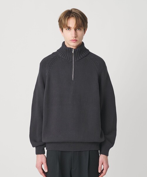 BEAUTY&YOUTH UNITED ARROWS（ビューティーアンドユースユナイテッドアローズ）の「コード ヤーン ハーフ ジップ ニット ウォッシャブル（ニット/セーター・メンズ・ダークグレー/ライム・L/M/S/XL）」の6枚目の写真