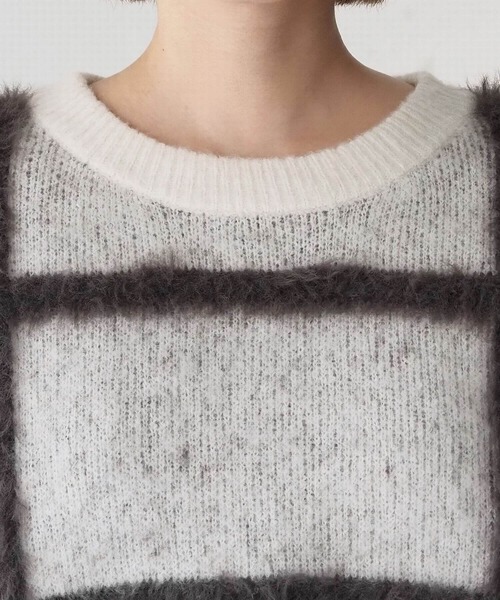 tiptop（ティップトップ）の「フェザーチェックプルオーバー（ニット/セーター・レディース・ブラウン/アイボリー/チャコールグレー・FREE）」の15枚目の写真