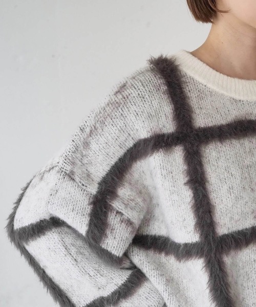 tiptop（ティップトップ）の「フェザーチェックプルオーバー（ニット/セーター・レディース・ブラウン/アイボリー/チャコールグレー・FREE）」の16枚目の写真