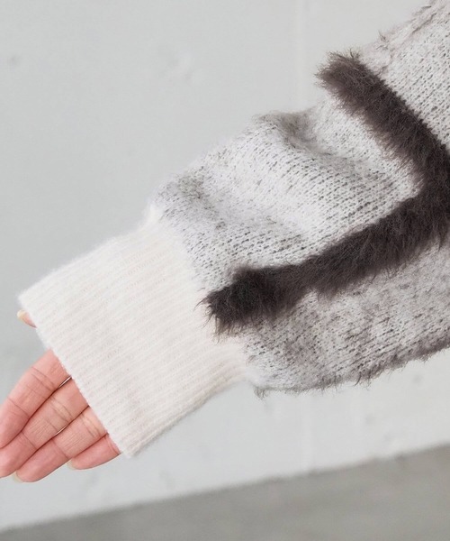 tiptop（ティップトップ）の「フェザーチェックプルオーバー（ニット/セーター・レディース・ブラウン/アイボリー/チャコールグレー・FREE）」の17枚目の写真