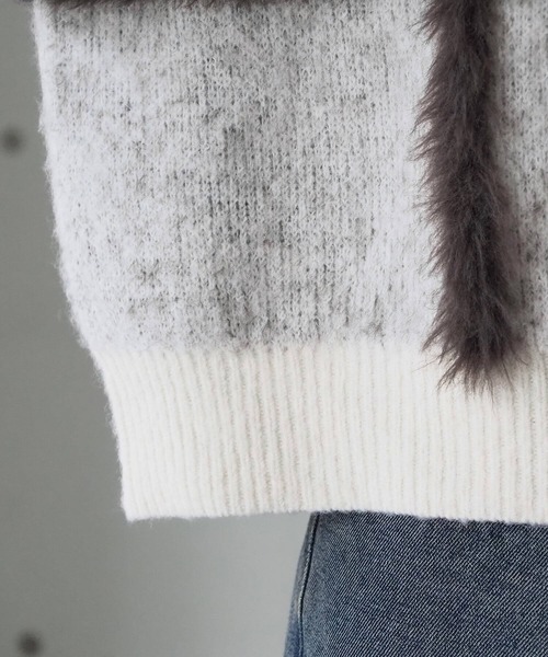 tiptop（ティップトップ）の「フェザーチェックプルオーバー（ニット/セーター・レディース・ブラウン/アイボリー/チャコールグレー・FREE）」の18枚目の写真