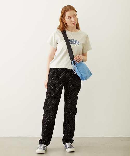 MILKFED.(ミルクフェド)の「GRADIENT LOGO COMPACT S/S TEE(Tシャツ/カットソー・レディース・ブラック/ライトパープル/オートミール・M/S)」の9枚目の写真