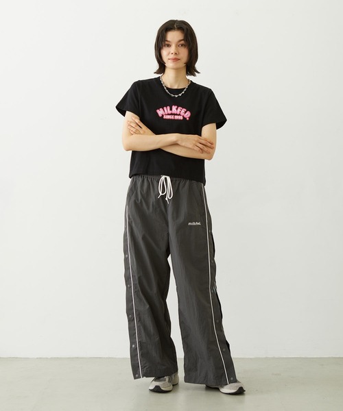 MILKFED.(ミルクフェド)の「GRADIENT LOGO COMPACT S/S TEE(Tシャツ/カットソー・レディース・ブラック/ライトパープル/オートミール・M/S)」の14枚目の写真