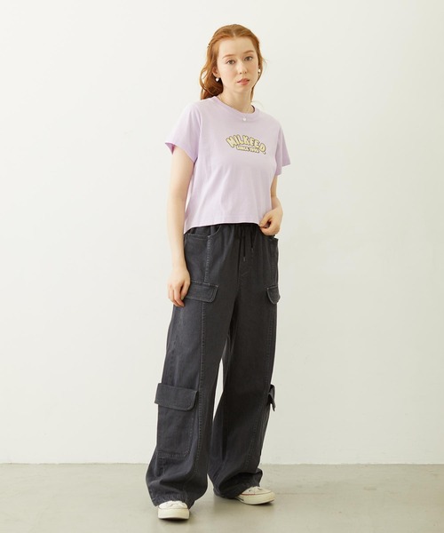 MILKFED.(ミルクフェド)の「GRADIENT LOGO COMPACT S/S TEE(Tシャツ/カットソー・レディース・ブラック/ライトパープル/オートミール・M/S)」の21枚目の写真