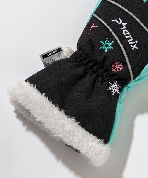 phenix(フェニックス)の「phenix(フェニックス)Gradient Snow Pattern Gloves グラディエント スノーパターン スキーグローブ(保温性/耐水性)(手袋・キッズ・ブラック/ライトブルー/パープル/ピンク・S/M/L)」の5枚目の写真