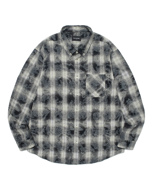 WKNDRS(ウィーキャンドース)の「CHECKERED BLEACH SHIRT (BLACK)(シャツ/ブラウス・レディース・その他・X-LARGE/MEDIUM/LARGE)」の1枚目の写真