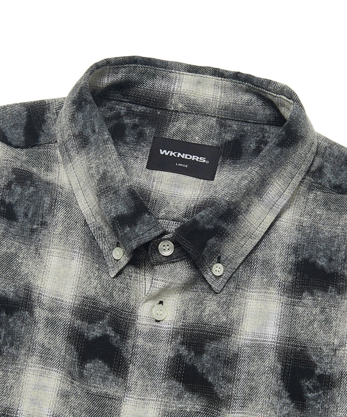 WKNDRS(ウィーキャンドース)の「CHECKERED BLEACH SHIRT (BLACK)(シャツ/ブラウス・レディース・その他・X-LARGE/MEDIUM/LARGE)」の3枚目の写真
