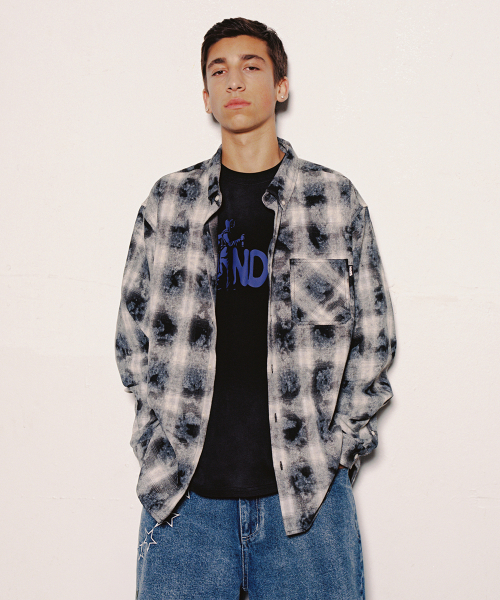 WKNDRS(ウィーキャンドース)の「CHECKERED BLEACH SHIRT (BLACK)(シャツ/ブラウス・レディース・その他・X-LARGE/MEDIUM/LARGE)」の7枚目の写真