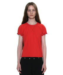 レギュラーパフショートスリーブTシャツ_レッド