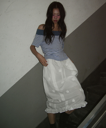 RENSE（レンセ）の「Star Frill Long Skirt White（スカート）」
