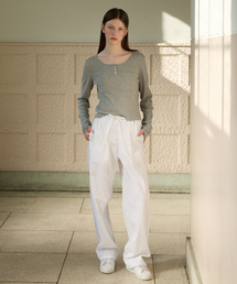 RELAXED STRING PANTS WHITE