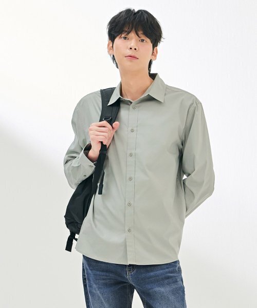 CHASECULT(チェイスカルト)の「男性ベーシックスパンシャツ-DDZK5450A02(シャツ/ブラウス・メンズ・ライトグレー・100/105/110/95)」の3枚目の写真