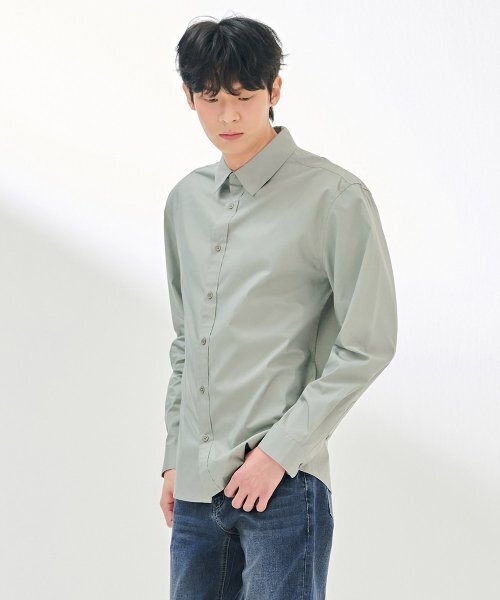 CHASECULT(チェイスカルト)の「男性ベーシックスパンシャツ-DDZK5450A02(シャツ/ブラウス・メンズ・ライトグレー・100/105/110/95)」の5枚目の写真