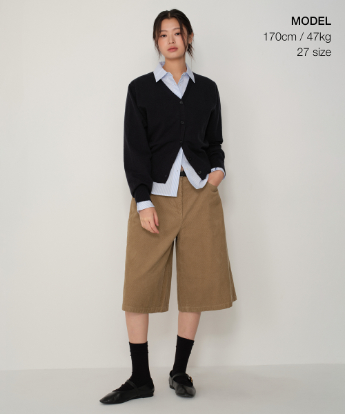 MUSINSA STANDARD WOMAN（ムシンサスタンダードウーマン）の「ウィメンズ 11W コーデュロイバミューダパンツ [サンドベージュ]（その他パンツ・レディース・その他・27/28/29/30/24/25/26）」の2枚目の写真