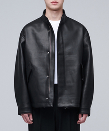 MUSINSA STANDARD（ムシンサスタンダード）の「VEGAN LEATHER OVERSIZED CROPPED FIELD JACKET_BLACK（ライダースジャケット）」