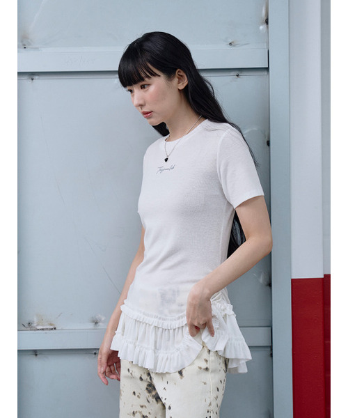 THE GREEN LAB（ザグリーンラボ）の「カンカンショートスリーブTシャツ [アイボリー]（Tシャツ/カットソー・レディース・その他・FREE）」の4枚目の写真