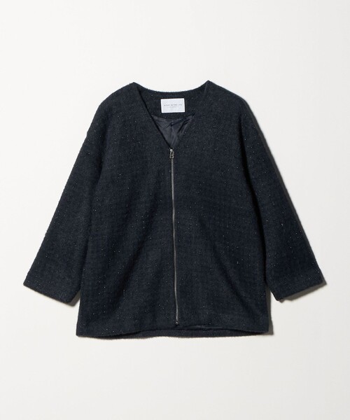 A DAY IN THE LIFE UNITED ARROWS(アデイインザライフユナイテッドアローズ)の「フェザーラメ チェック ミドルコート <A DAY IN THE LIFE>(その他アウター・レディース・モカ/ネイビー/ブラック・FREE)」の3枚目の写真