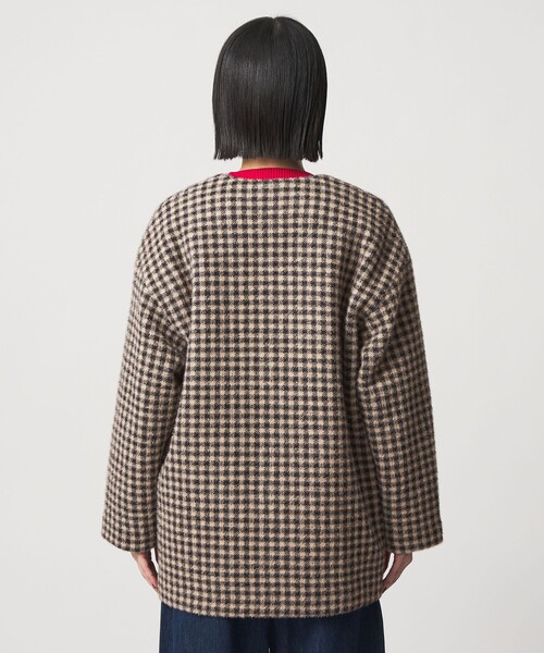 A DAY IN THE LIFE UNITED ARROWS(アデイインザライフユナイテッドアローズ)の「フェザーラメ チェック ミドルコート <A DAY IN THE LIFE>(その他アウター・レディース・モカ/ネイビー/ブラック・FREE)」の9枚目の写真