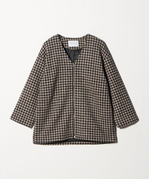 A DAY IN THE LIFE UNITED ARROWS(アデイインザライフユナイテッドアローズ)の「フェザーラメ チェック ミドルコート <A DAY IN THE LIFE>(その他アウター・レディース・モカ/ネイビー/ブラック・FREE)」の15枚目の写真
