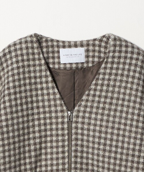 A DAY IN THE LIFE UNITED ARROWS(アデイインザライフユナイテッドアローズ)の「フェザーラメ チェック ミドルコート <A DAY IN THE LIFE>(その他アウター・レディース・モカ/ネイビー/ブラック・FREE)」の21枚目の写真