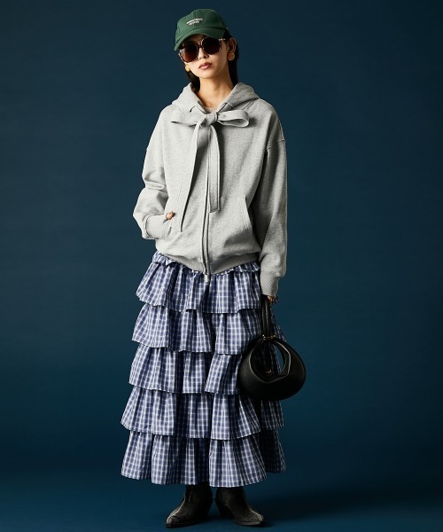 GEVS.(ジェイヴィス)の「チェックティアードスカート<大きいサイズ有>GEVS.(スカート・レディース・ブラック系/ブルー系・L/M/5L/4L/3L/LL)」の9枚目の写真