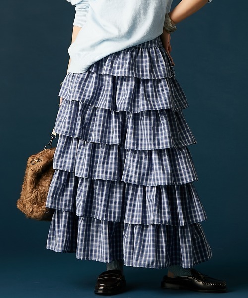 GEVS.(ジェイヴィス)の「チェックティアードスカート<大きいサイズ有>GEVS.(スカート・レディース・ブラック系/ブルー系・L/M/5L/4L/3L/LL)」の20枚目の写真