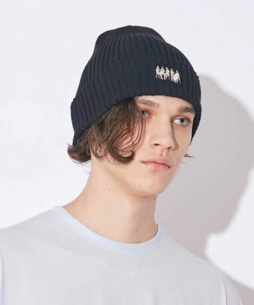 beautiful people（ビューティフルピープル）の「suvin cotton knittedrib beanie（ニットキャップ/ビーニー・レディース・アイボリー/ブラック・FREE）」の8枚目の写真