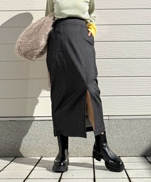 Q | 裏起毛ストレッチタイトスカート(スカート)