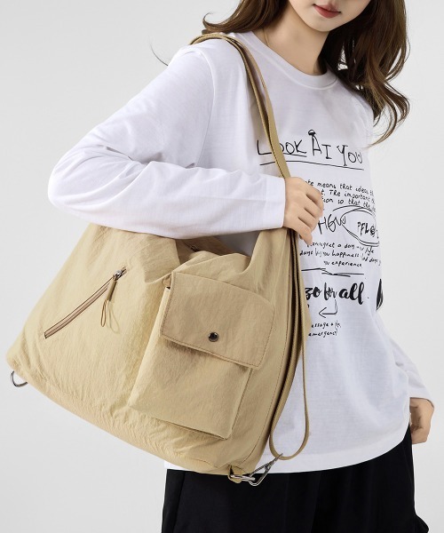 Miniministore(ミニミニストア)の「トートバッグ ショルダーバッグ斜め掛け鞄(トートバッグ・レディース・ベージュ/ブラック/アイボリー/ライトブルー・FREE)」の1枚目の写真