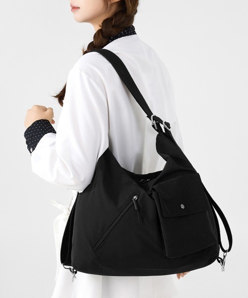 Miniministore(ミニミニストア)の「トートバッグ ショルダーバッグ斜め掛け鞄(トートバッグ・レディース・ベージュ/ブラック/アイボリー/ライトブルー・FREE)」の3枚目の写真