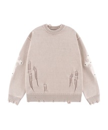 SUPPLIER（サプライヤー）の「ニット｜Distressed Cross Leather Patch Crew Knit V2｜SUPPLIER（ニット/セーター）」