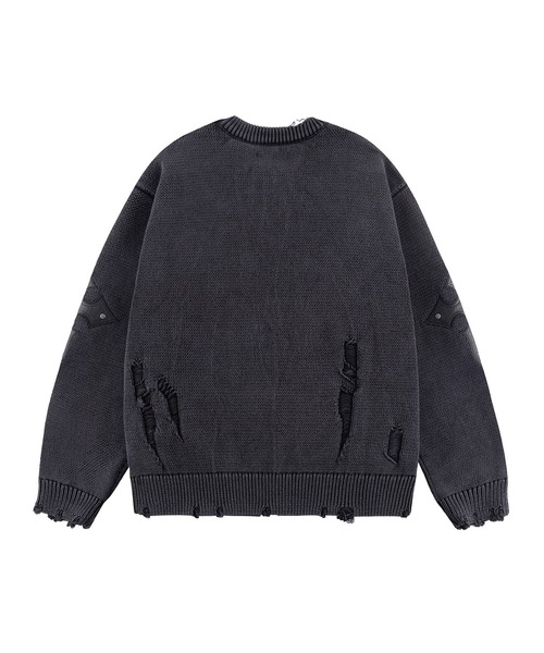 SUPPLIER(サプライヤー)の「ニット|Distressed Cross Leather Patch Crew Knit V2|SUPPLIER(ニット/セーター・メンズ・ベージュ/ブラック・SMALL/MEDIUM/LARGE/X-LARGE)」の12枚目の写真
