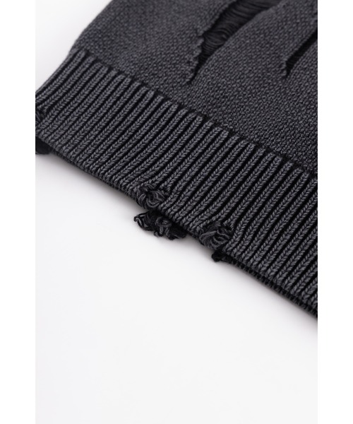 SUPPLIER(サプライヤー)の「ニット|Distressed Cross Leather Patch Crew Knit V2|SUPPLIER(ニット/セーター・メンズ・ベージュ/ブラック・SMALL/MEDIUM/LARGE/X-LARGE)」の6枚目の写真