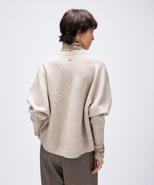 cloenc(クロエンス)の「【手洗い可】ドルマンロングリブニットプルオーバー(ニット/セーター・レディース・ブラック/レッド系1/ライトグレー系8/ベージュ系その他7/ホワイト・02)」の20枚目の写真