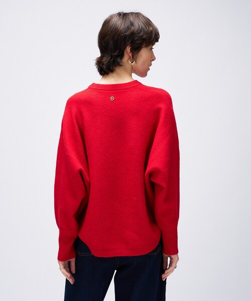 cloenc(クロエンス)の「【手洗い可】ドルマンロングリブニットプルオーバー(ニット/セーター・レディース・ブラック/レッド系1/ライトグレー系8/ベージュ系その他7/ホワイト・02)」の22枚目の写真