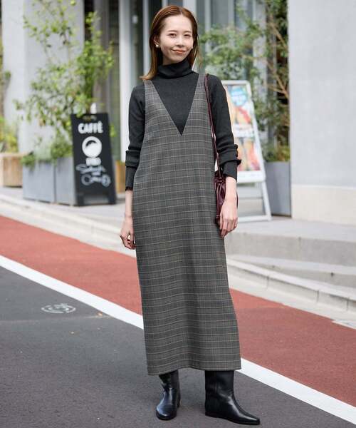 スローブ イエナ（SLOBE IENA）/【2枚セット】チェックジャンパースカート×タートルニットセット SLOBE IENA（スローブイエナ）の「【2枚セット】チェックジャンパー