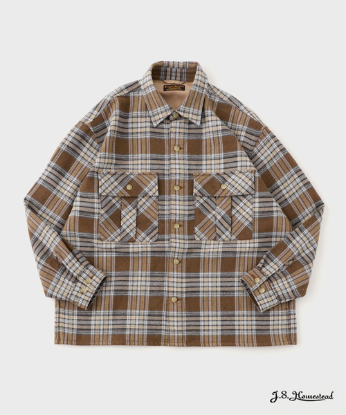 JOURNAL STANDARD J.S HOMESTEAD(ジャーナルスタンダードホームステッド)の「J.S.Homestead / C/W/P チェック ミリタリー シャツ(シャツ/ブラウス・メンズ・ベージュ/ライトグレー/ブラウン/ブラック・MEDIUM/LARGE)」の3枚目の写真