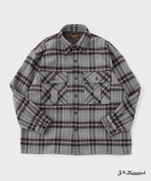 JOURNAL STANDARD J.S HOMESTEAD(ジャーナルスタンダードホームステッド)の「J.S.Homestead / C/W/P チェック ミリタリー シャツ(シャツ/ブラウス・メンズ・ベージュ/ライトグレー/ブラウン/ブラック・MEDIUM/LARGE)」の1枚目の写真