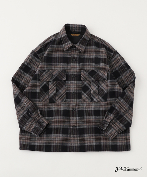 JOURNAL STANDARD J.S HOMESTEAD(ジャーナルスタンダードホームステッド)の「J.S.Homestead / C/W/P チェック ミリタリー シャツ(シャツ/ブラウス・メンズ・ベージュ/ライトグレー/ブラウン/ブラック・MEDIUM/LARGE)」の2枚目の写真