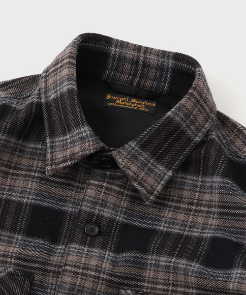 JOURNAL STANDARD J.S HOMESTEAD(ジャーナルスタンダードホームステッド)の「J.S.Homestead / C/W/P チェック ミリタリー シャツ(シャツ/ブラウス・メンズ・ベージュ/ライトグレー/ブラウン/ブラック・MEDIUM/LARGE)」の6枚目の写真