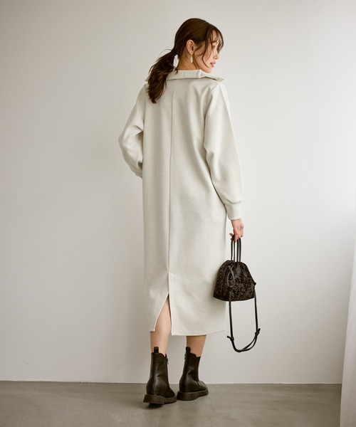 emur/エミュール】圧縮起毛ステンニットワンピース（ワンピース