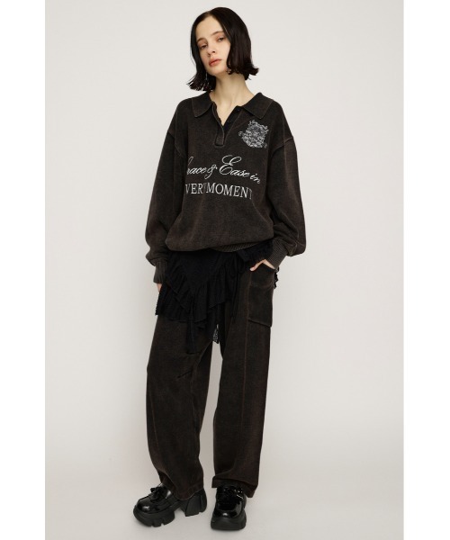 SLY(スライ)の「SWEAKNIT WASHED PT スウィークニット ウォッシュド パンツ 秋服 冬服(スウェットパンツ・レディース・ブラック/ブラウン系その他2/杢グレー・FREE)」の10枚目の写真
