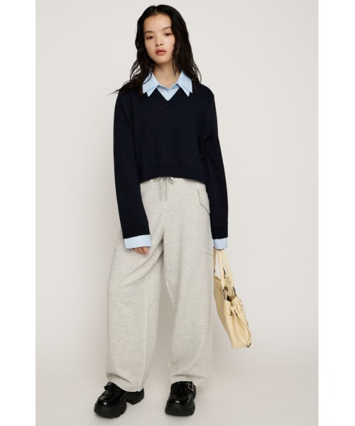 SLY(スライ)の「SWEAKNIT WASHED PT スウィークニット ウォッシュド パンツ 秋服 冬服(スウェットパンツ・レディース・ブラック/ブラウン系その他2/杢グレー・FREE)」の7枚目の写真