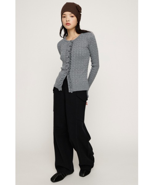 SLY(スライ)の「SWEAKNIT WASHED PT スウィークニット ウォッシュド パンツ 秋服 冬服(スウェットパンツ・レディース・ブラック/ブラウン系その他2/杢グレー・FREE)」の4枚目の写真